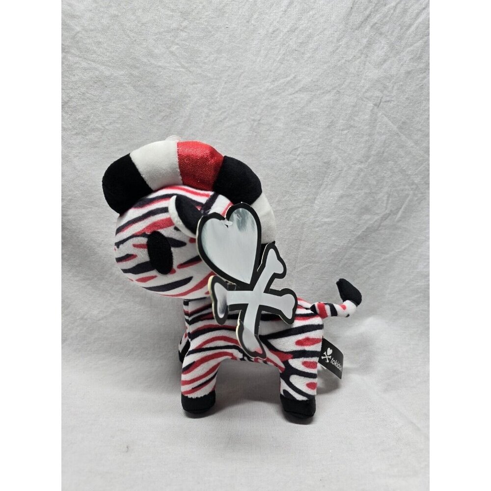 Tokidoki Unicorno Plush - ZAMBA (Small - 7.5 inch) - Red White Black Zebra
